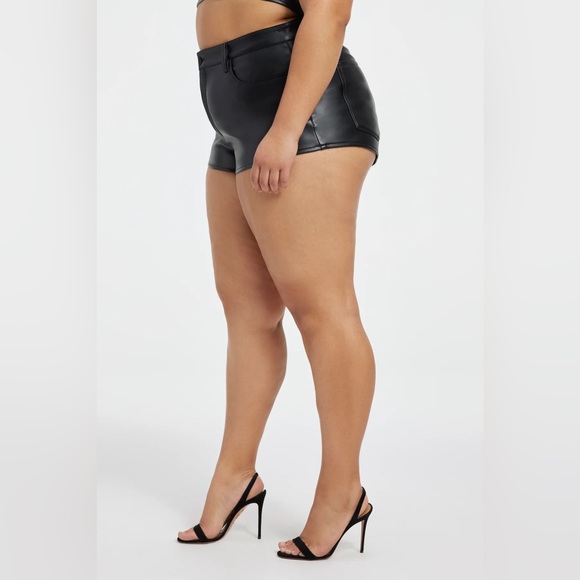 Good American Faux Leather Micro Shorts - Picture 4 of 7